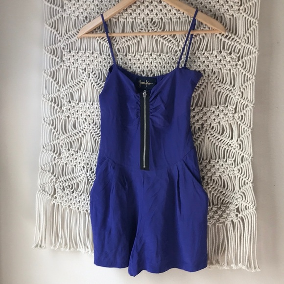 Yumi Kim Purple /blue  Shorts Romper with Front Zip | Size XS - Picture 1 of 5